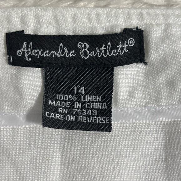 Alexandra Bartlett White Linen Asymmetrical Midi Skirt Size 14 - Picture 4 of 8